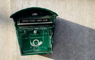 green wall mounted mailbox