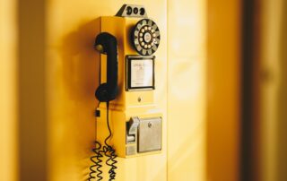 a telephone on a wall